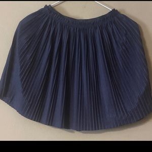 ZARA adorable navy pleated skirt with elastic waistband sparkle detail